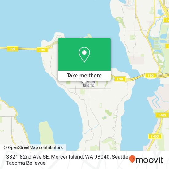 Mapa de 3821 82nd Ave SE, Mercer Island, WA 98040