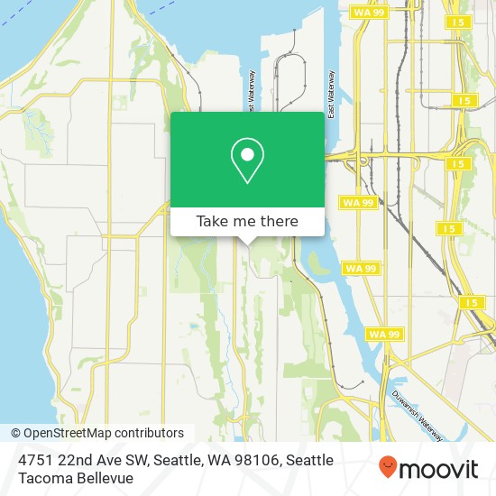 Mapa de 4751 22nd Ave SW, Seattle, WA 98106