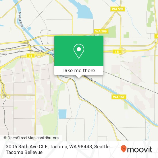 Mapa de 3006 35th Ave Ct E, Tacoma, WA 98443