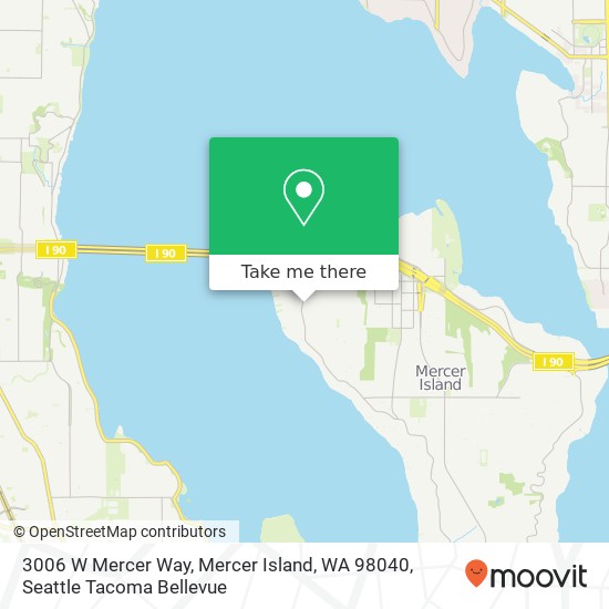 Mapa de 3006 W Mercer Way, Mercer Island, WA 98040