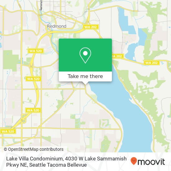 Mapa de Lake Villa Condominium, 4030 W Lake Sammamish Pkwy NE