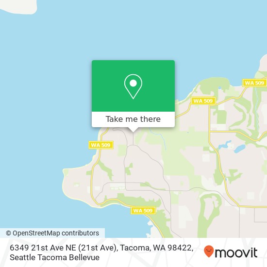 Mapa de 6349 21st Ave NE (21st Ave), Tacoma, WA 98422