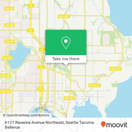 Mapa de 6121 Ravenna Avenue Northeast, 6121 Ravenna Ave NE, Seattle, WA 98115, USA