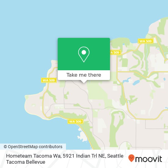 Mapa de Hometeam Tacoma Wa, 5921 Indian Trl NE