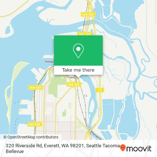 Mapa de 320 Riverside Rd, Everett, WA 98201