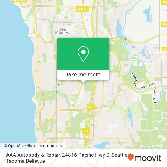 Mapa de AAA Autobody & Repair, 24816 Pacific Hwy S