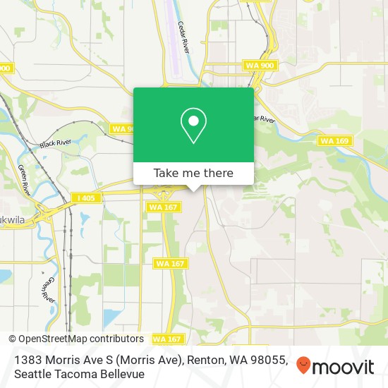 Mapa de 1383 Morris Ave S (Morris Ave), Renton, WA 98055