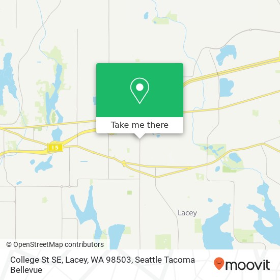Mapa de College St SE, Lacey, WA 98503
