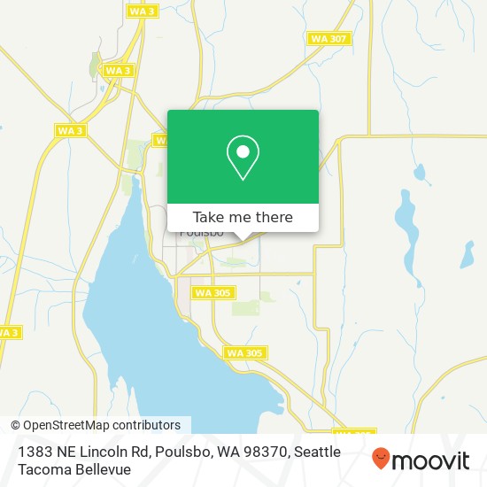 Mapa de 1383 NE Lincoln Rd, Poulsbo, WA 98370