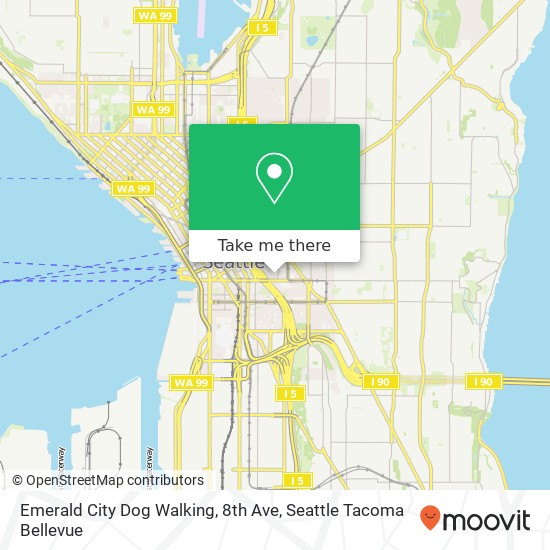 Emerald City Dog Walking, 8th Ave map