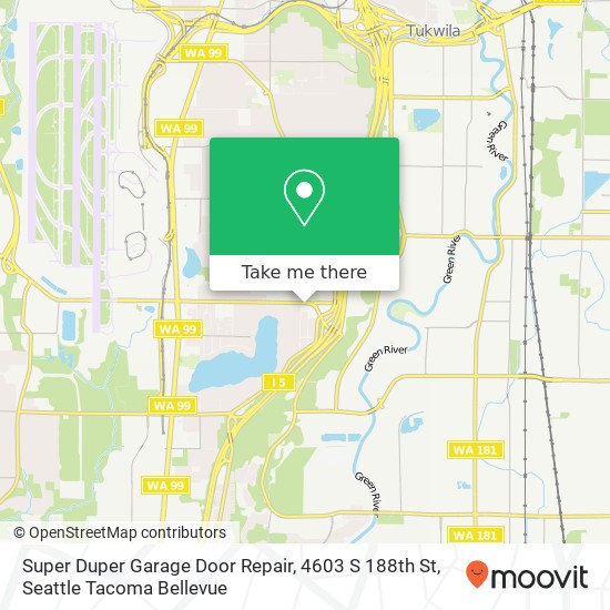 Super Duper Garage Door Repair, 4603 S 188th St map