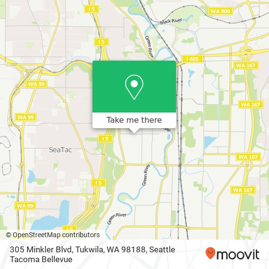 Mapa de 305 Minkler Blvd, Tukwila, WA 98188