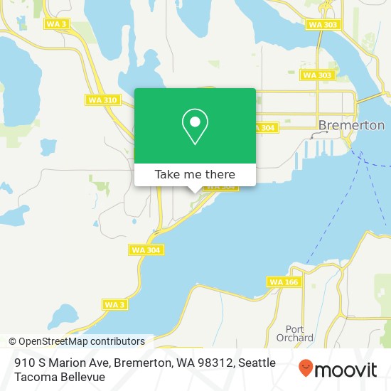 Mapa de 910 S Marion Ave, Bremerton, WA 98312