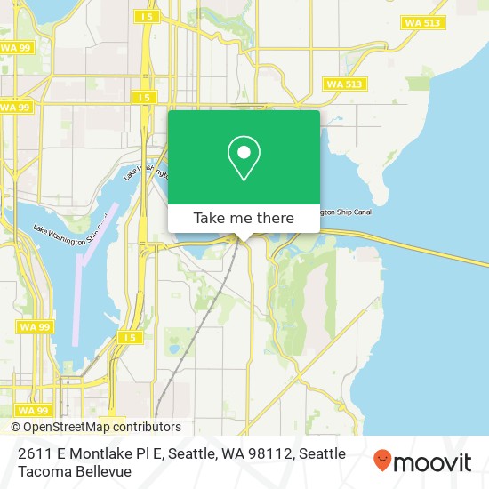 Mapa de 2611 E Montlake Pl E, Seattle, WA 98112