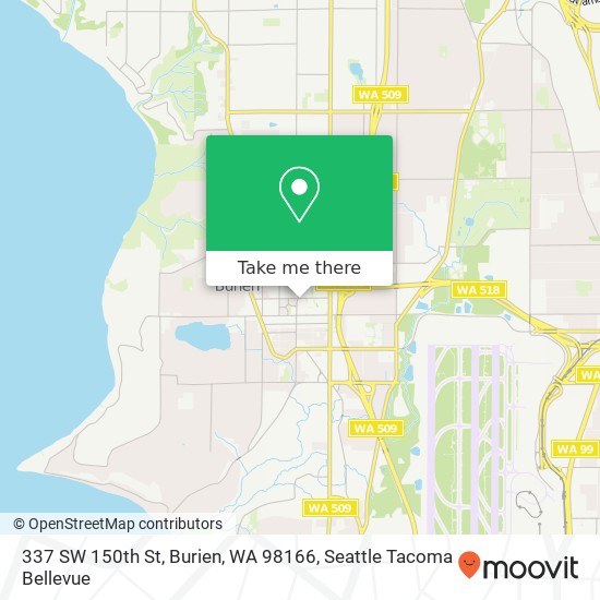 Mapa de 337 SW 150th St, Burien, WA 98166