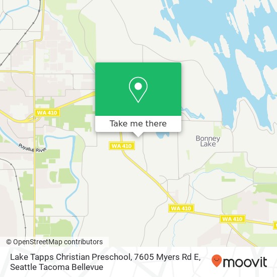 Mapa de Lake Tapps Christian Preschool, 7605 Myers Rd E