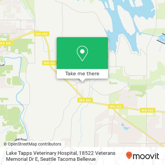 Mapa de Lake Tapps Veterinary Hospital, 18522 Veterans Memorial Dr E