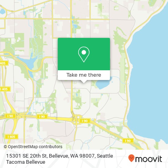 Mapa de 15301 SE 20th St, Bellevue, WA 98007