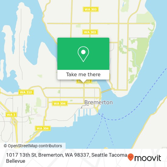 Mapa de 1017 13th St, Bremerton, WA 98337