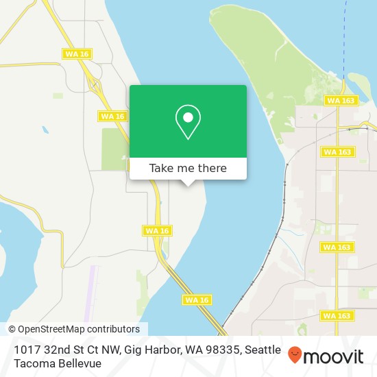 Mapa de 1017 32nd St Ct NW, Gig Harbor, WA 98335