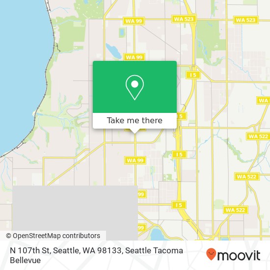 Mapa de N 107th St, Seattle, WA 98133