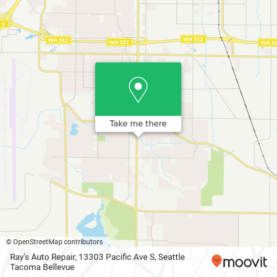 Mapa de Ray's Auto Repair, 13303 Pacific Ave S