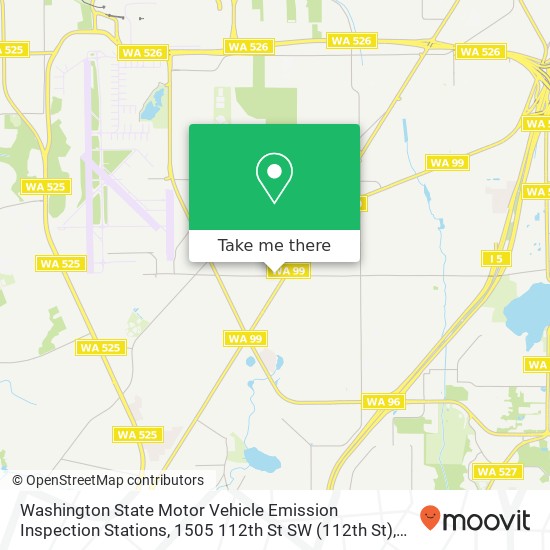 Washington State Motor Vehicle Emission Inspection Stations, 1505 112th St SW map