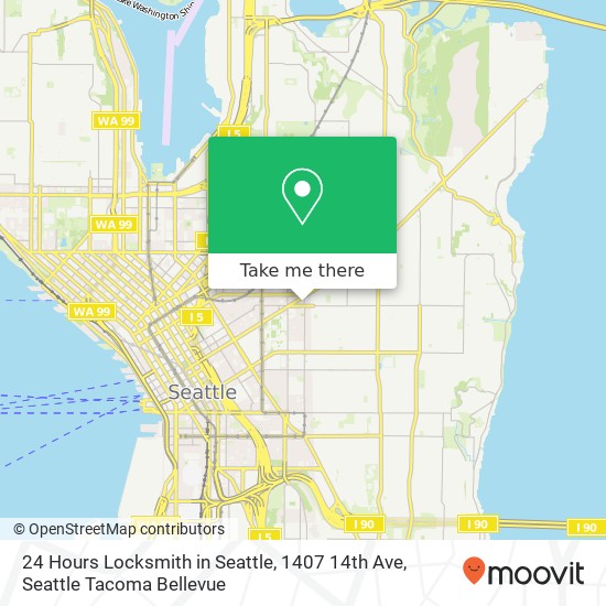 Mapa de 24 Hours Locksmith in Seattle, 1407 14th Ave