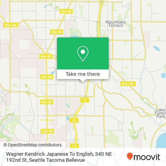 Mapa de Wagner Kendrick Japanese To English, 340 NE 192nd St