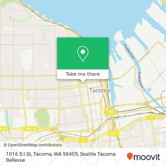 Mapa de 1016 S I St, Tacoma, WA 98405