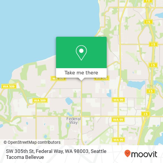 Mapa de SW 305th St, Federal Way, WA 98003