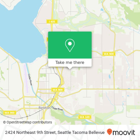 Mapa de 2424 Northeast 9th Street, 2424 NE 9th St, Renton, WA 98056, USA