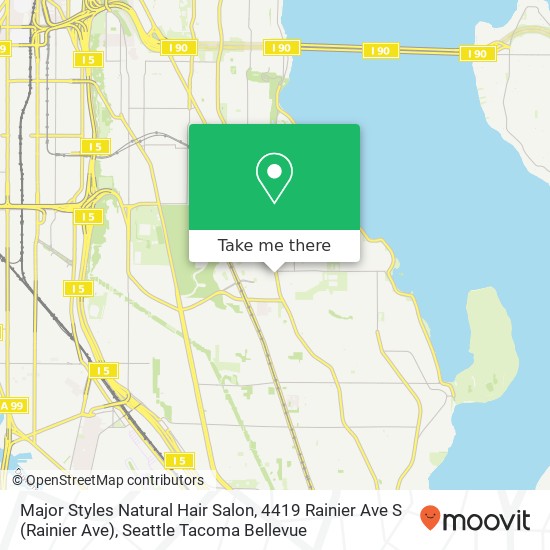 Mapa de Major Styles Natural Hair Salon, 4419 Rainier Ave S