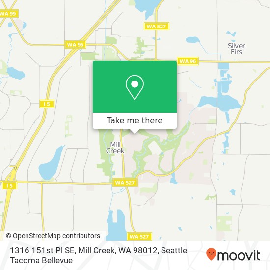 Mapa de 1316 151st Pl SE, Mill Creek, WA 98012