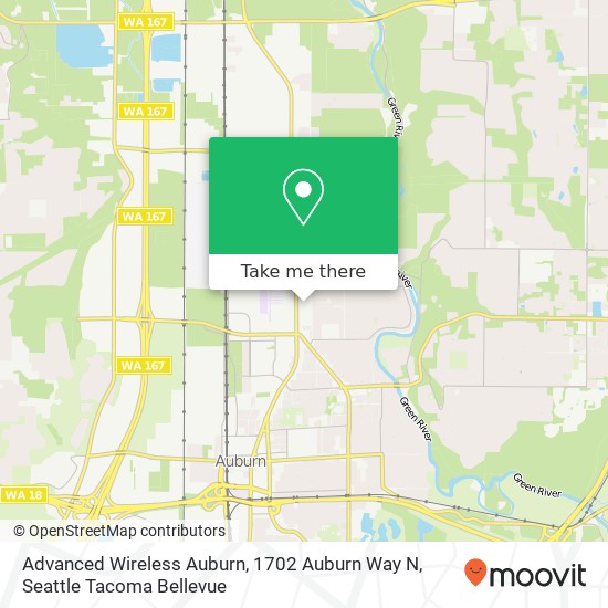 Mapa de Advanced Wireless Auburn, 1702 Auburn Way N