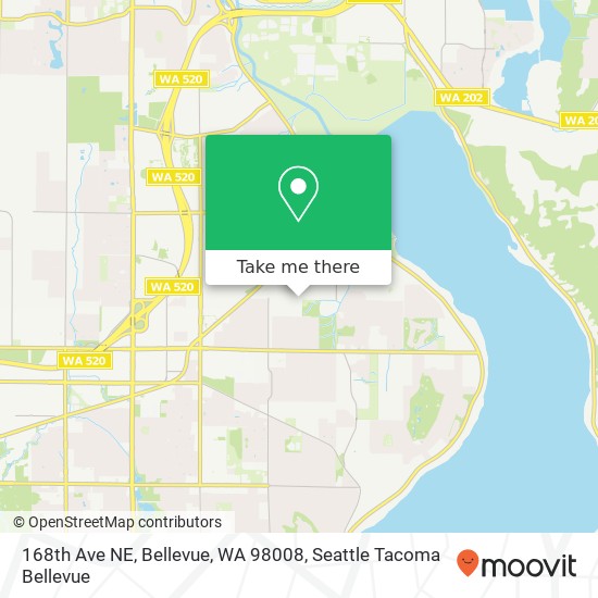 Mapa de 168th Ave NE, Bellevue, WA 98008