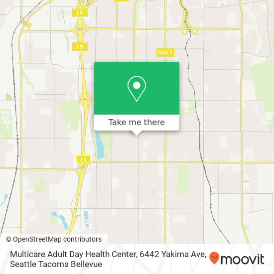 Mapa de Multicare Adult Day Health Center, 6442 Yakima Ave