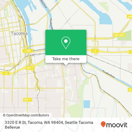 Mapa de 3320 E R St, Tacoma, WA 98404