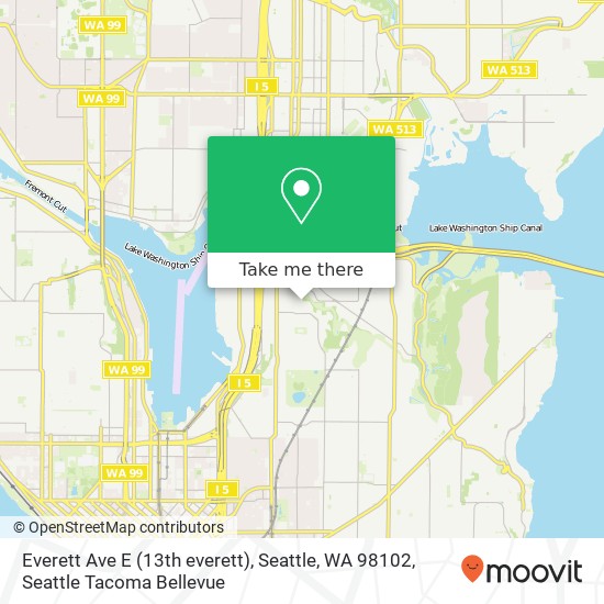 Everett Ave E (13th everett), Seattle, WA 98102 map