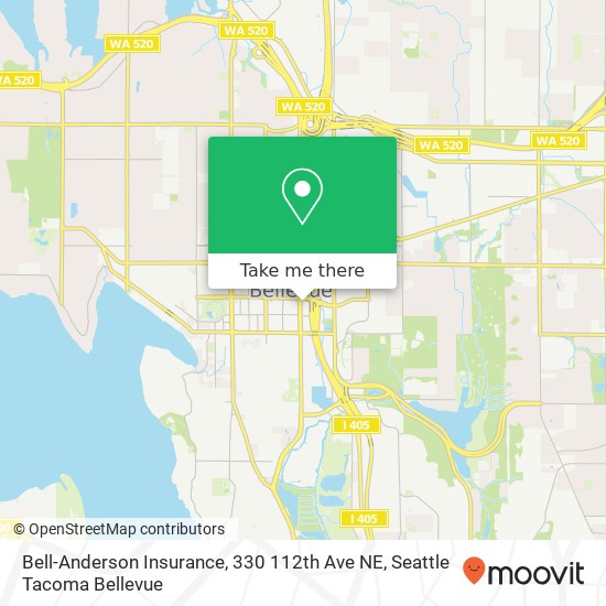 Bell-Anderson Insurance, 330 112th Ave NE map