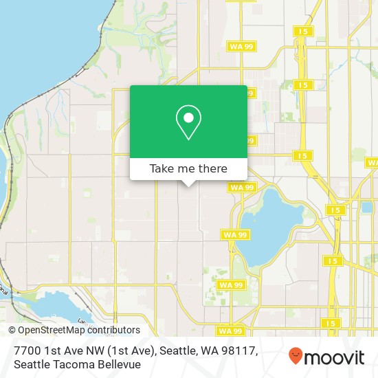 Mapa de 7700 1st Ave NW (1st Ave), Seattle, WA 98117