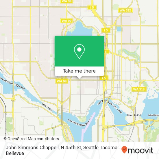 John Simmons Chappell, N 45th St map