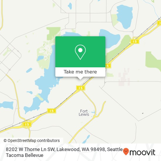 Mapa de 8202 W Thorne Ln SW, Lakewood, WA 98498