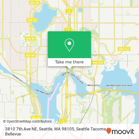 Mapa de 3810 7th Ave NE, Seattle, WA 98105