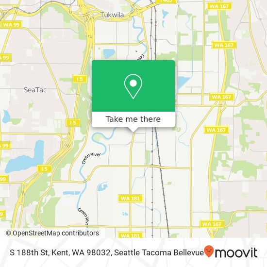 Mapa de S 188th St, Kent, WA 98032