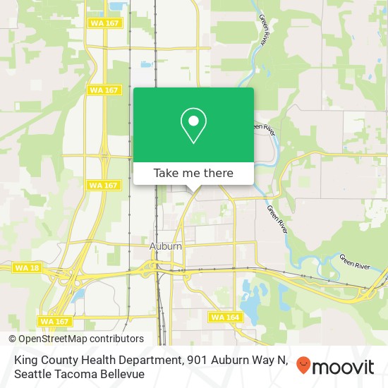 Mapa de King County Health Department, 901 Auburn Way N