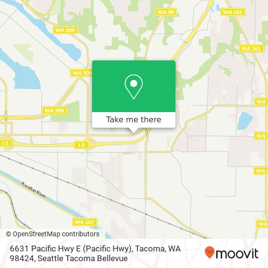 Mapa de 6631 Pacific Hwy E (Pacific Hwy), Tacoma, WA 98424