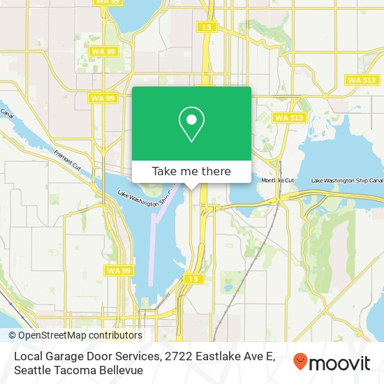 Mapa de Local Garage Door Services, 2722 Eastlake Ave E