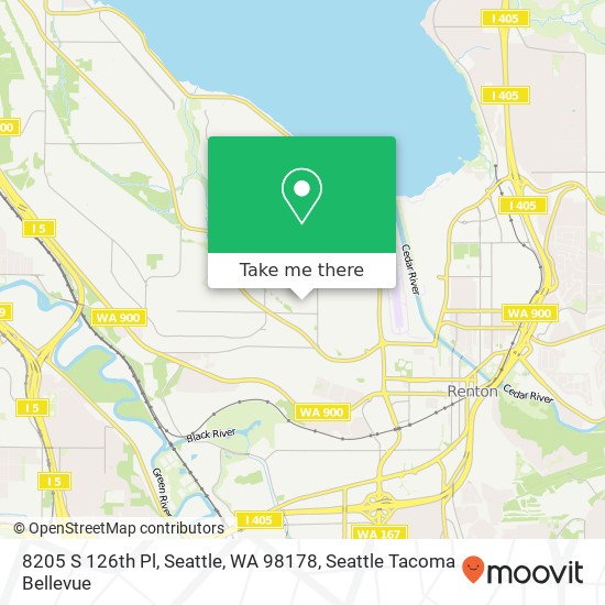 Mapa de 8205 S 126th Pl, Seattle, WA 98178