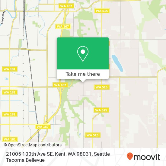 Mapa de 21005 100th Ave SE, Kent, WA 98031